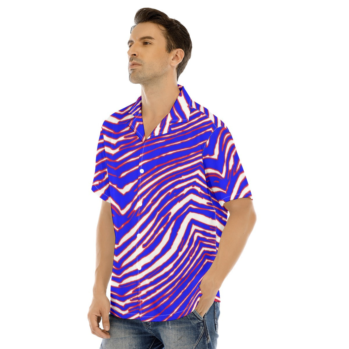 Buffalo Bills Zubaz Man's Short Sleeves Shirt