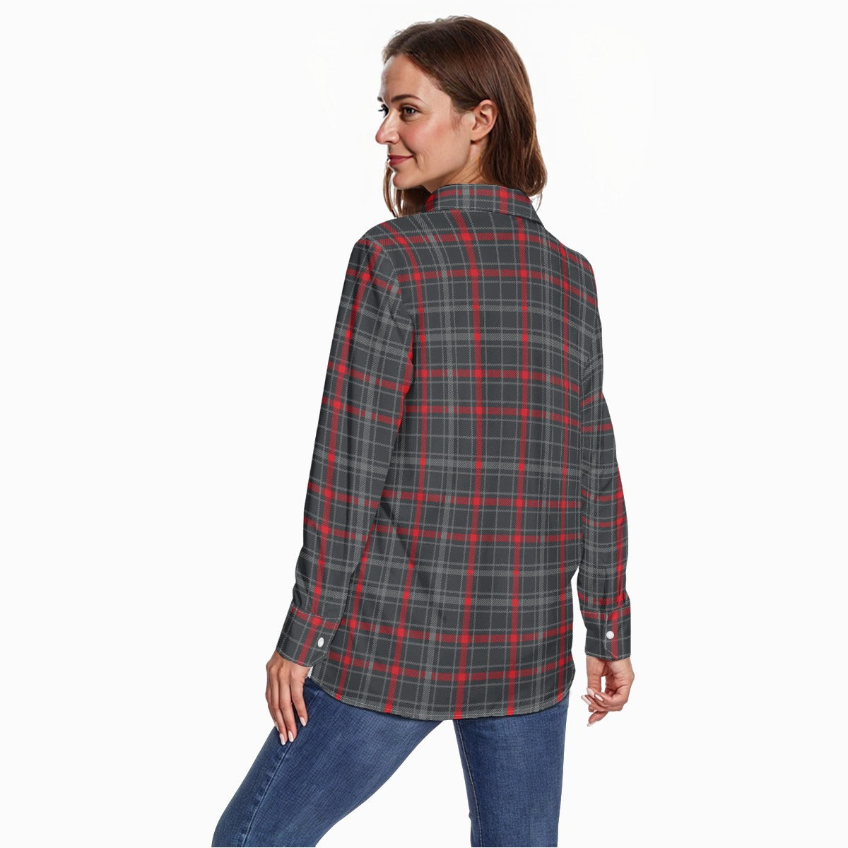New Mexico Tartan Plaid Lobos Women's Long Sleeve Shirt