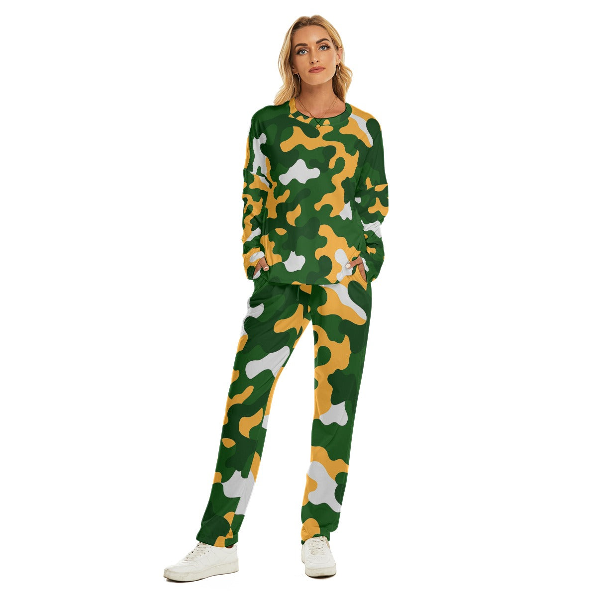 Green Bay Football Game Day All-Over Print Women's Pajama Suit