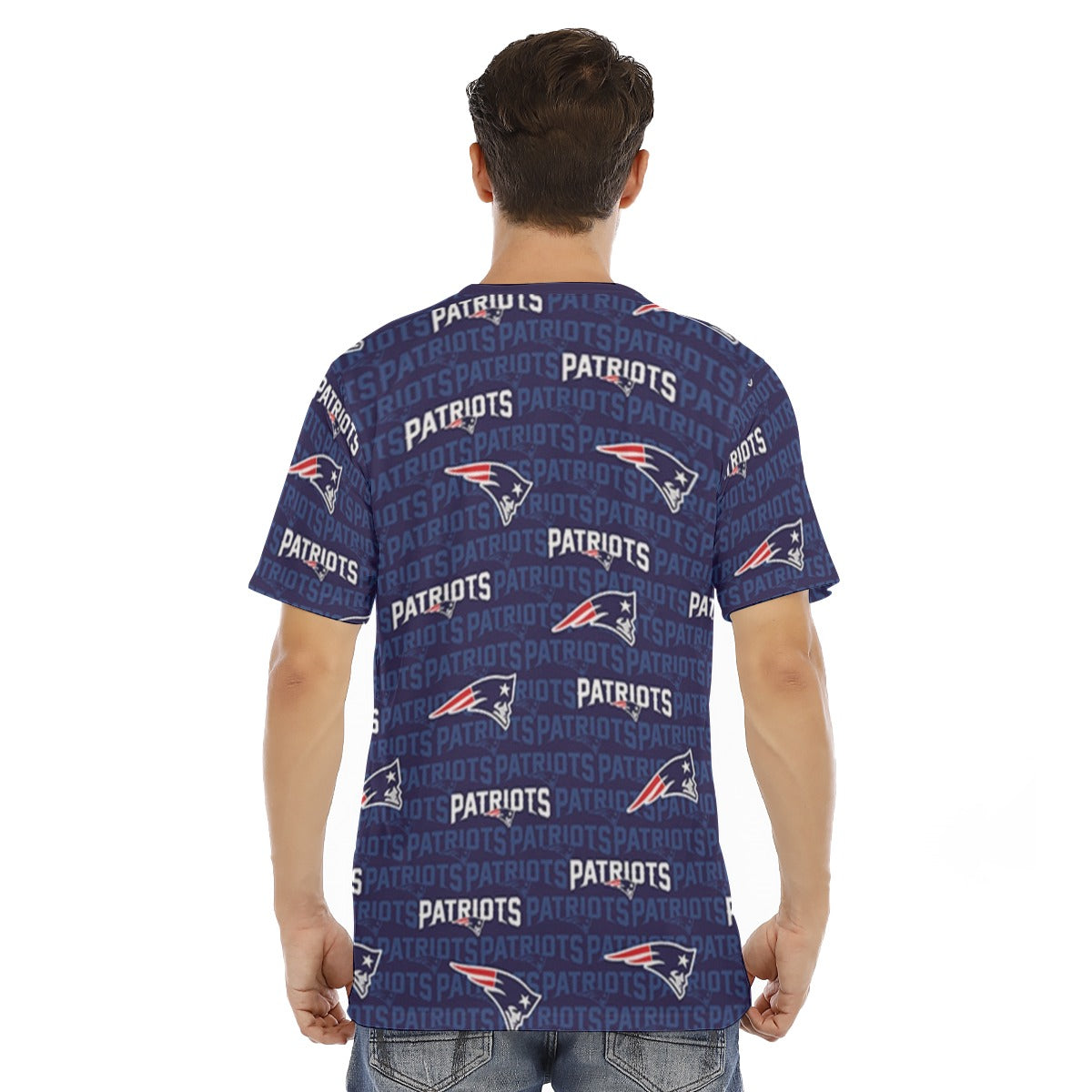 New England Football Game Day All-Over Print Men's Short Sleeve T-shirt With Chest Pocket
