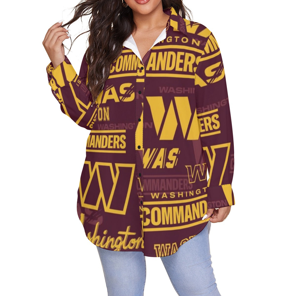 Washington Commanders Women's Shirt With Long Sleeve(Plus Size)
