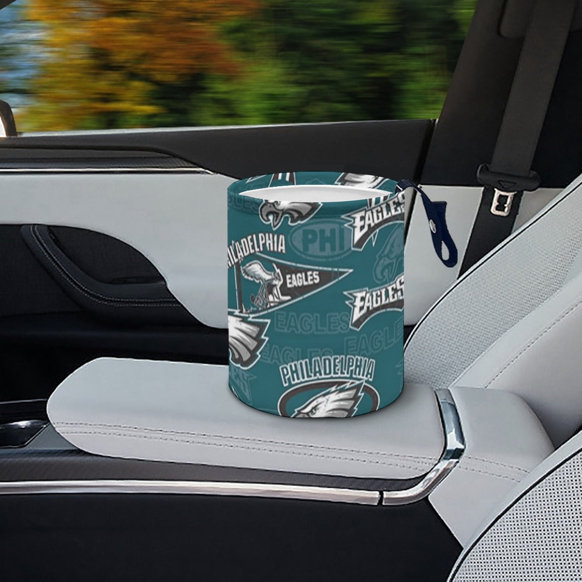 Philadelphia Football Game Day Minimalist Fabric Car Trash Can