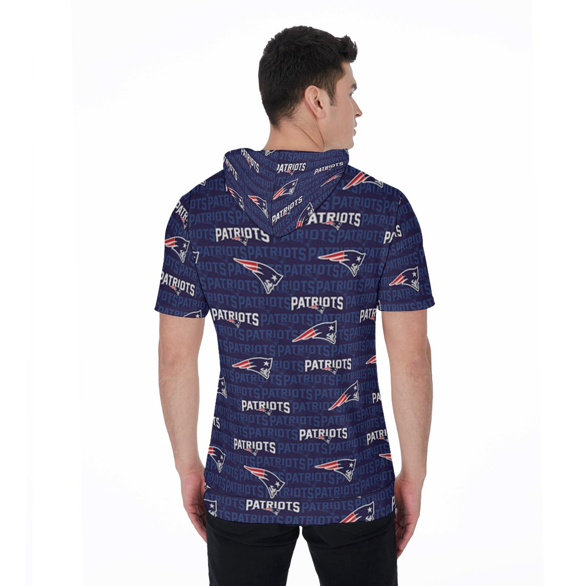 New England Football Game Day All-Over Print Men's Short Sleeve Hoodie T-Shirt