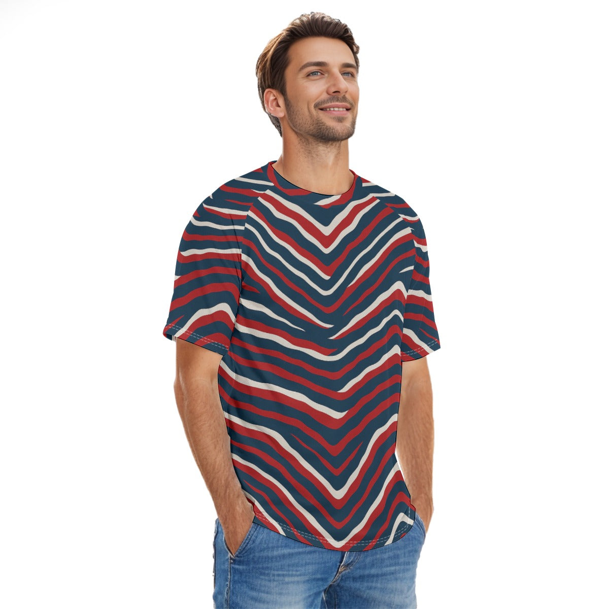 New England Football Game Day All-Over Print Men's O-neck Short Sleeve T-shirt