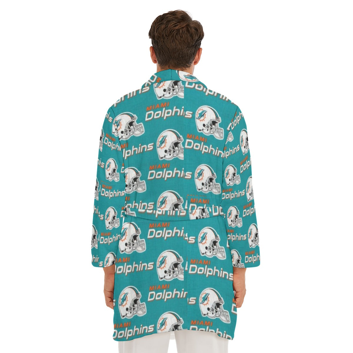 Miami Football Game Day All-Over Print Men's Borg Fleece Robe