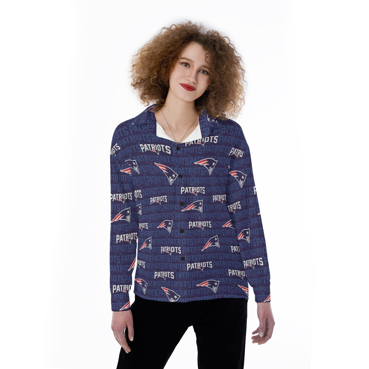 New England Football Game Day All-Over Print Women's Satin Shirt