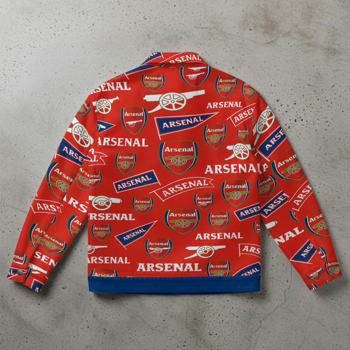Arsenal FC Unisex Collared Jacket – Classic Red and White Streetwear for Game Day