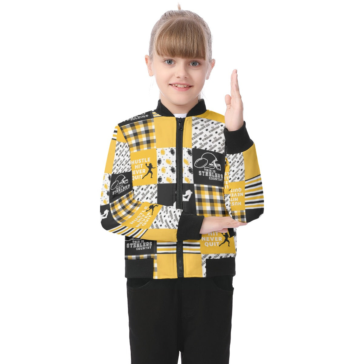 Pittsburgh Steelers All-Over Print Kid's Bomber Jacket