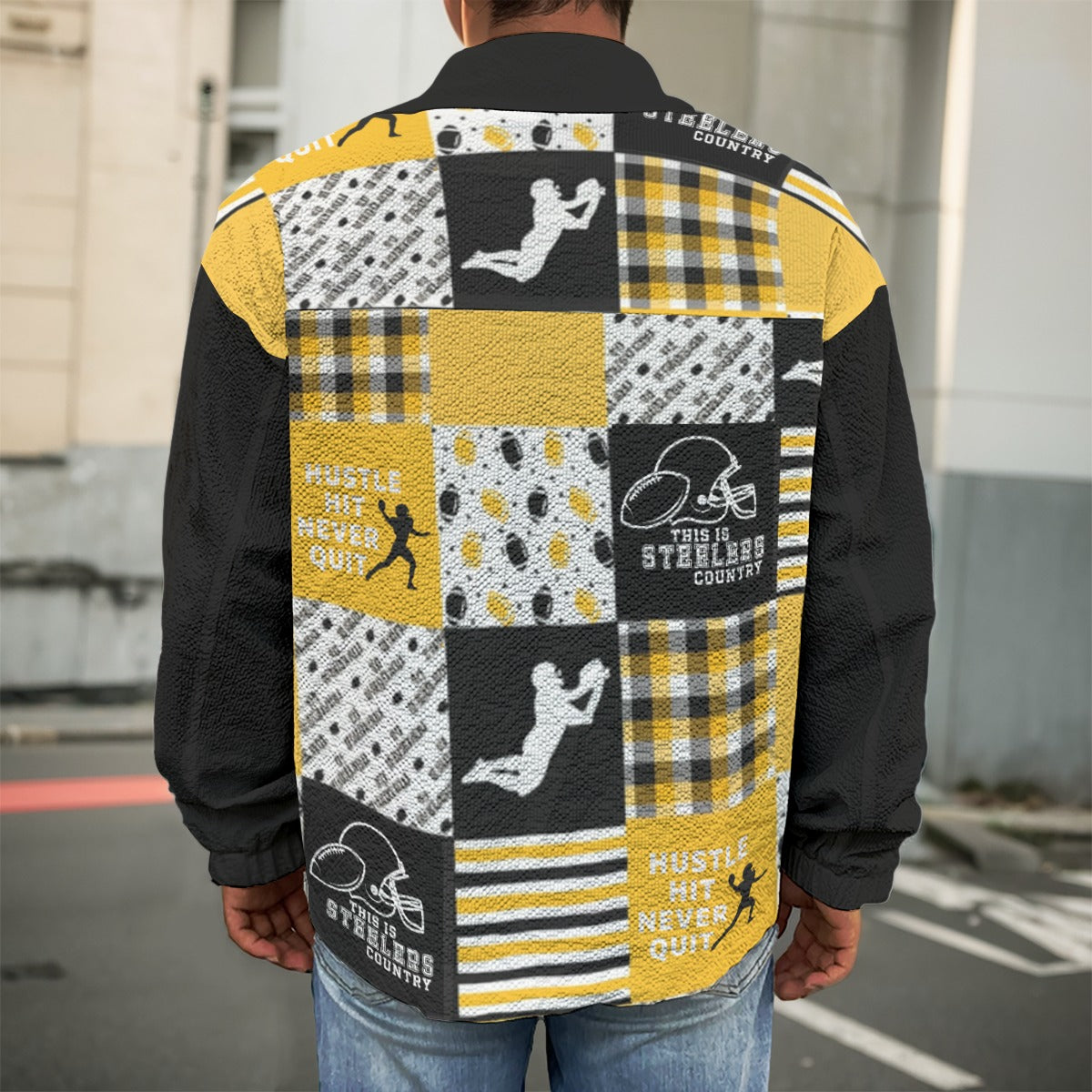 All-Over Print Men's Casual Lapel Jacket