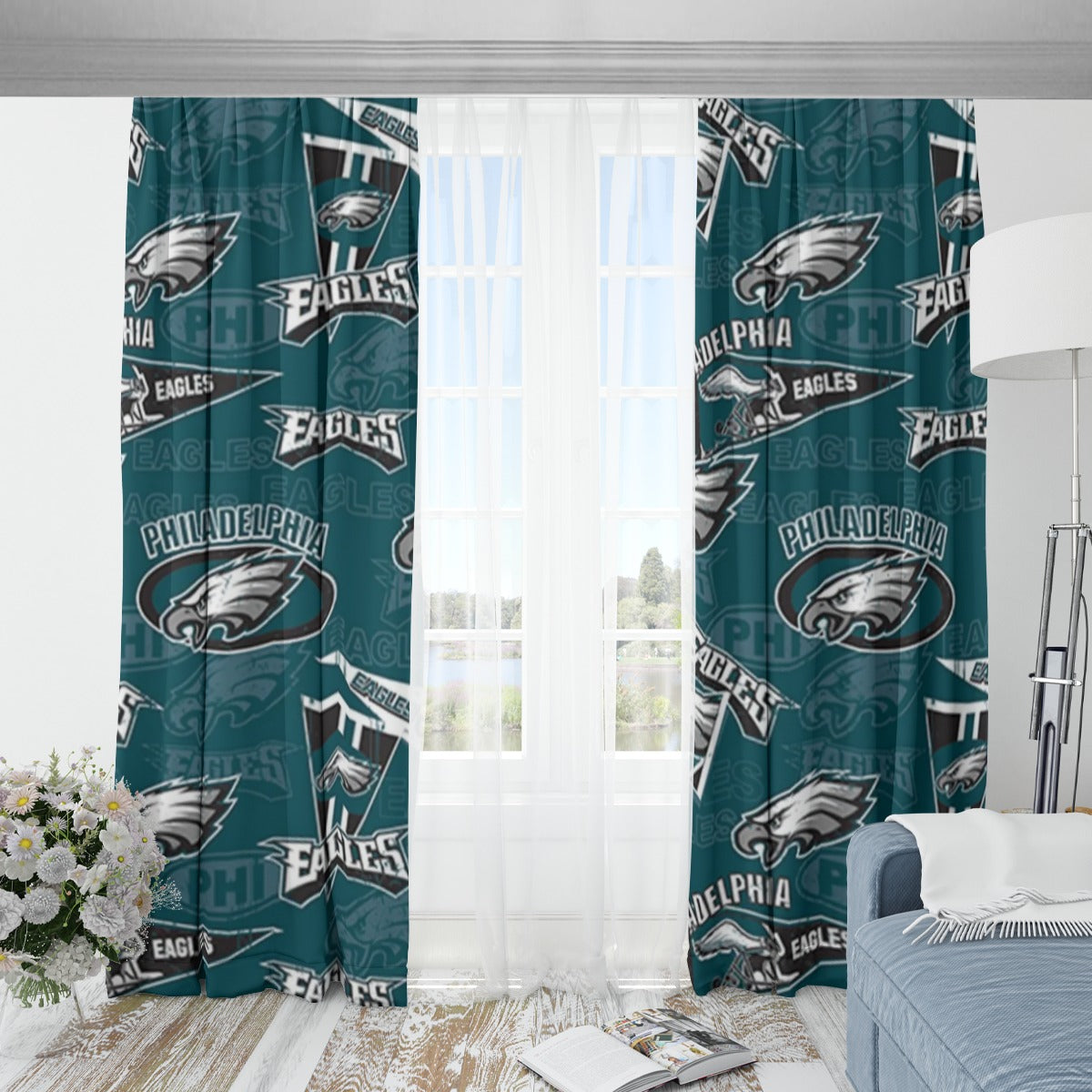 Philadelphia Football Game Day Blackout Curtains with Hooks | 265(gsm)