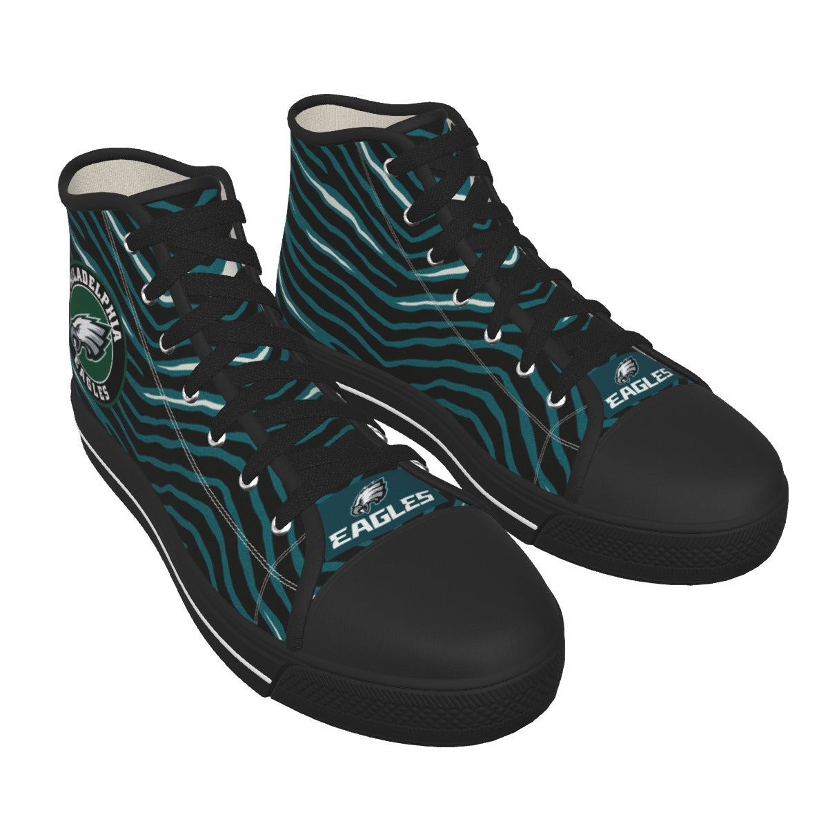 Philadelphia Football Game Day Men's Black Sole Canvas Shoes