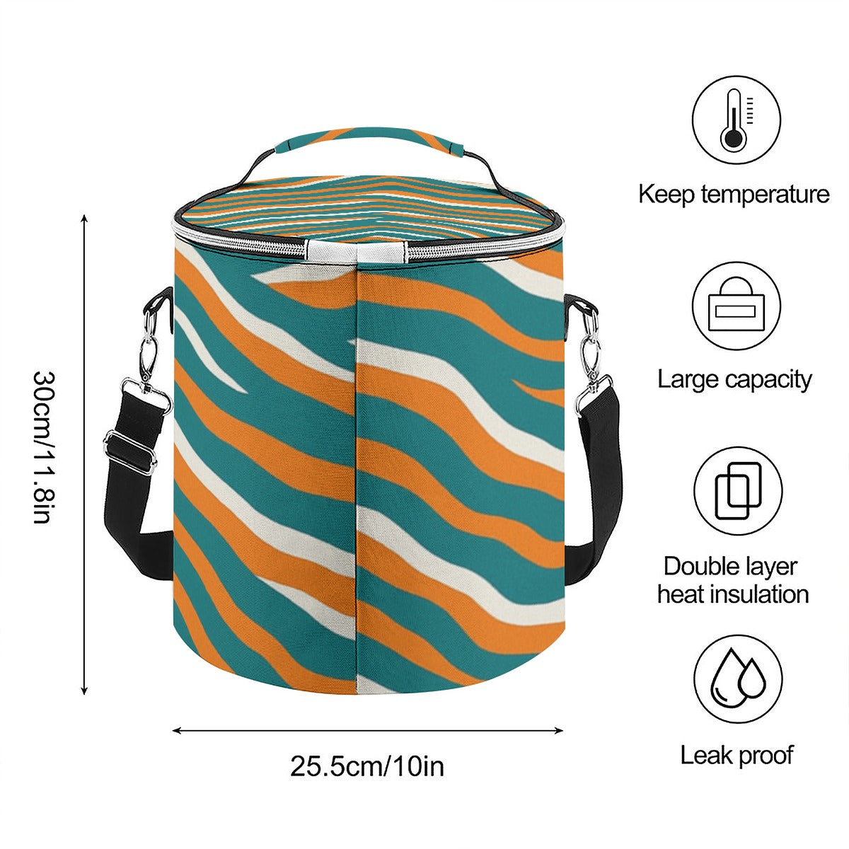 Miami Football Game Day Insulated Cylinder Cooler Bag