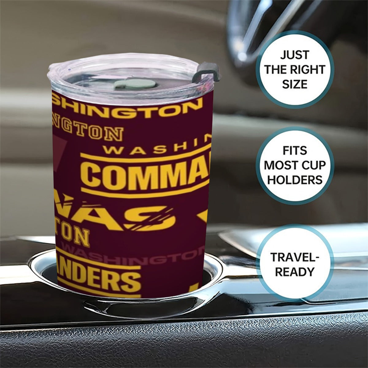 Washington Commanders Custom 20OZ Tumbler With Sliding Lid For The USA