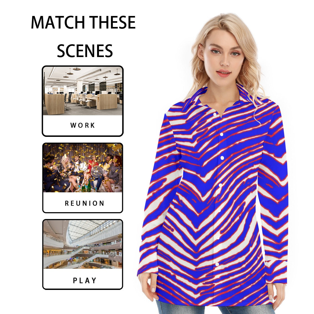 Buffalo Bills Zubaz Women's Long Shirt