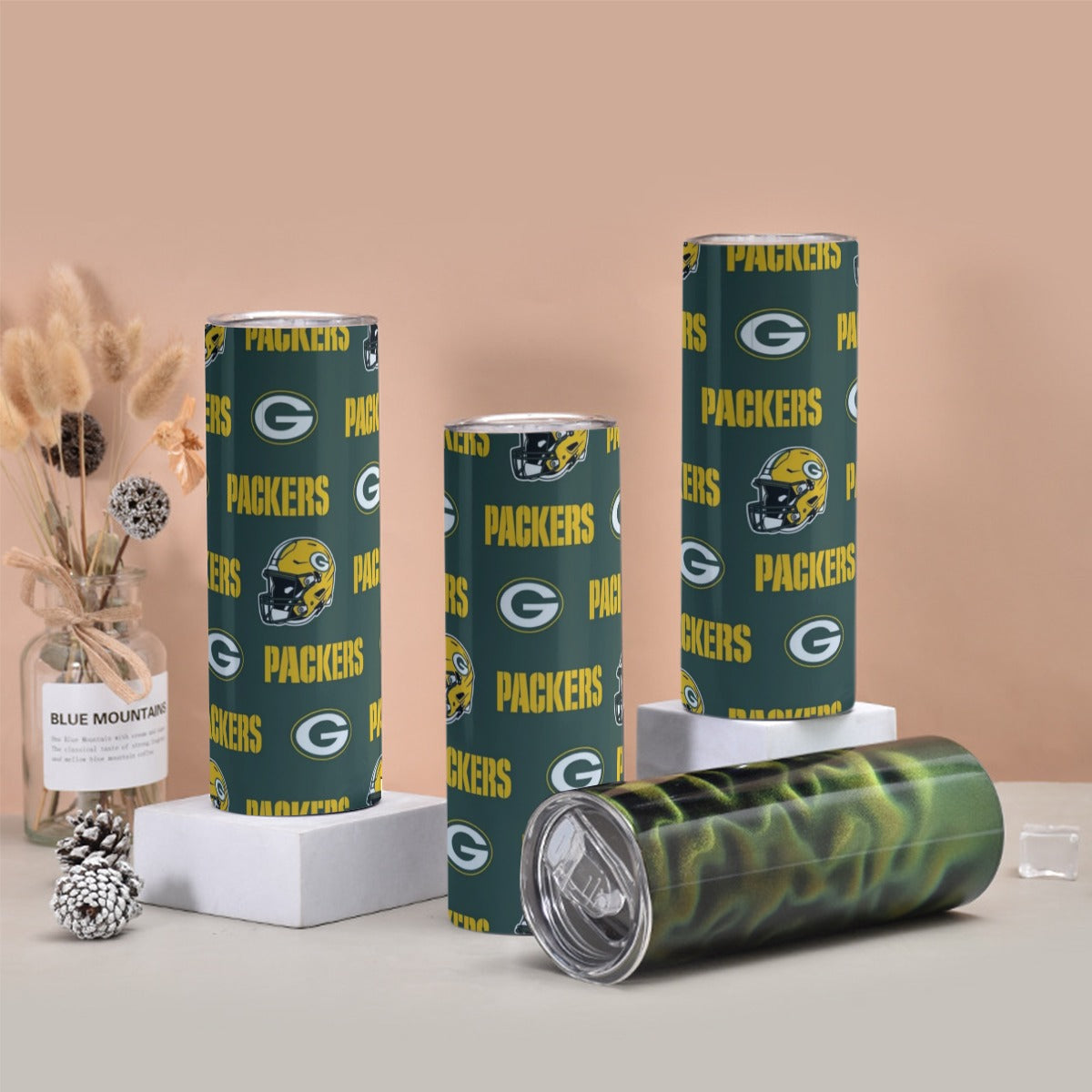 Green Bay Football Game Day Tumbler with twinkle surface 20oz