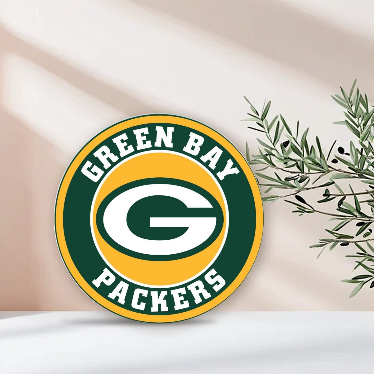 Green Bay Football Game Day Round Aluminum Painting