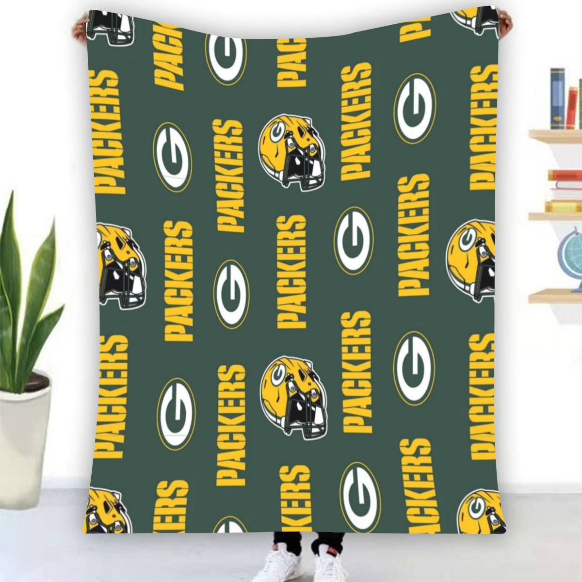 Green Bay Football Game Day Single-Side Printing Flannel Blanket