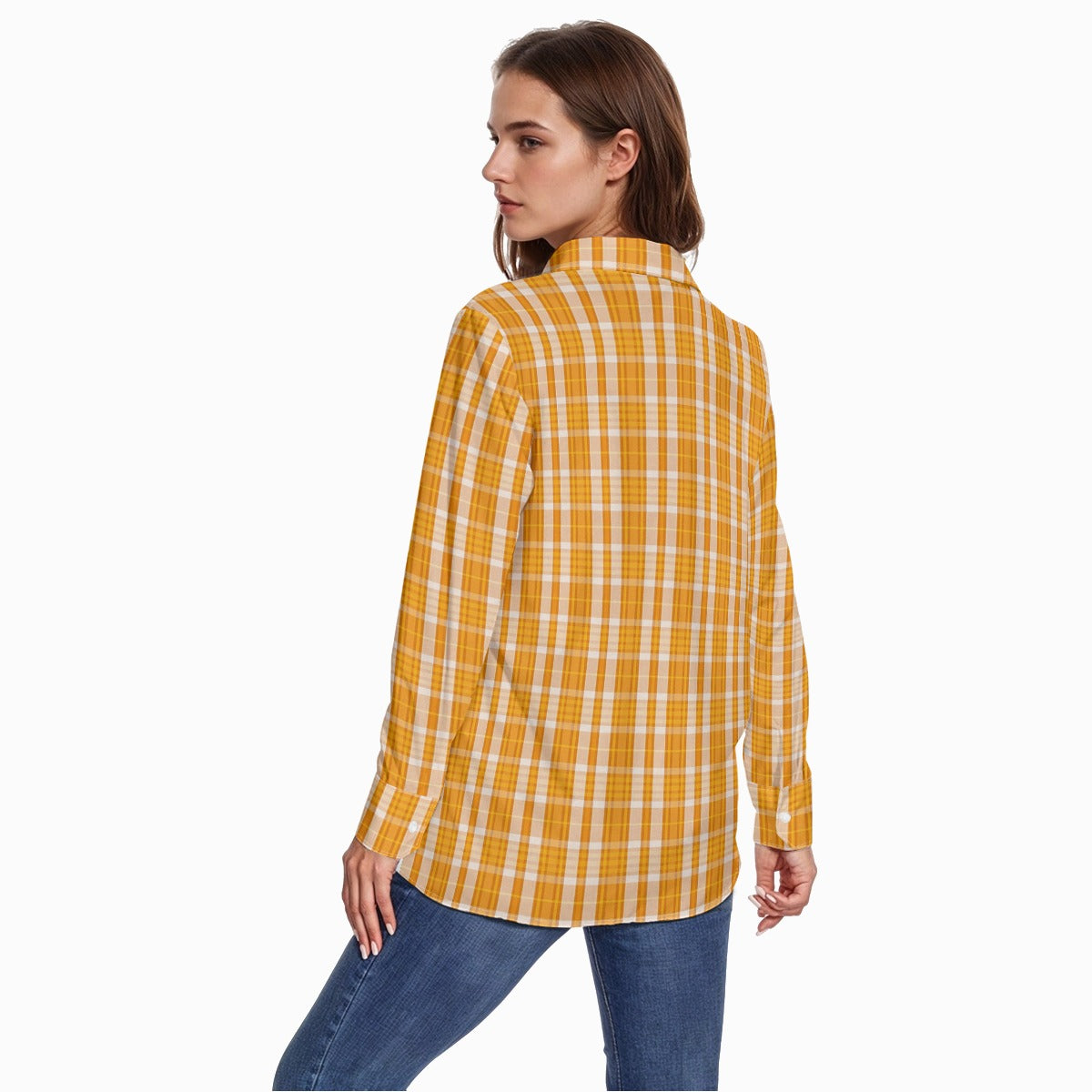 Tennessee Tartan Plaid Volunteers Women's Comfort Shirt With Button|125GSM Cotton