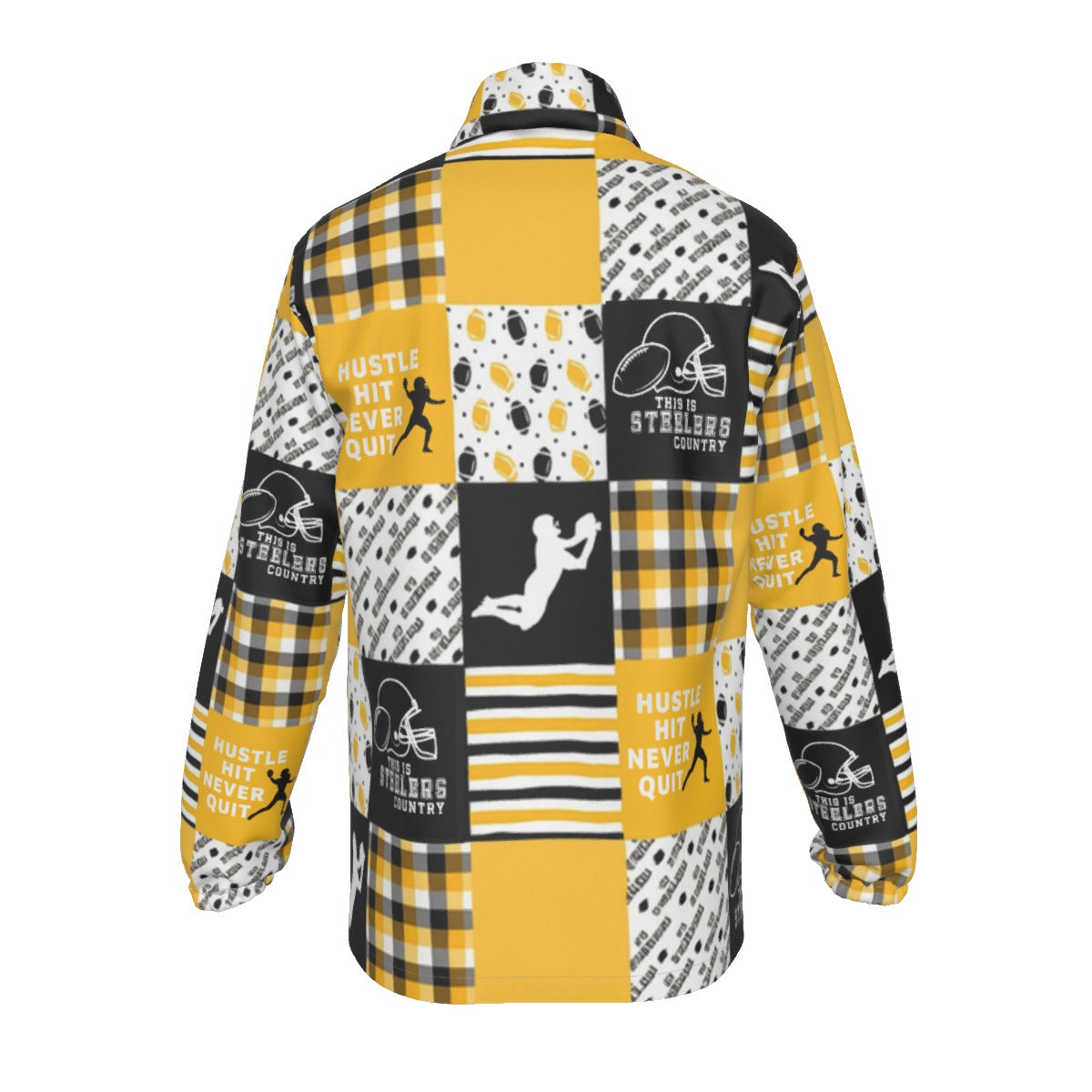 All-Over Print Men's Stand-up Collar Zip-up Windproof Jacket
