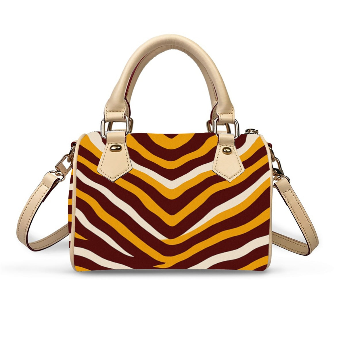 Washington Commanders Classic Barrel-Shaped PU Leather Handbag