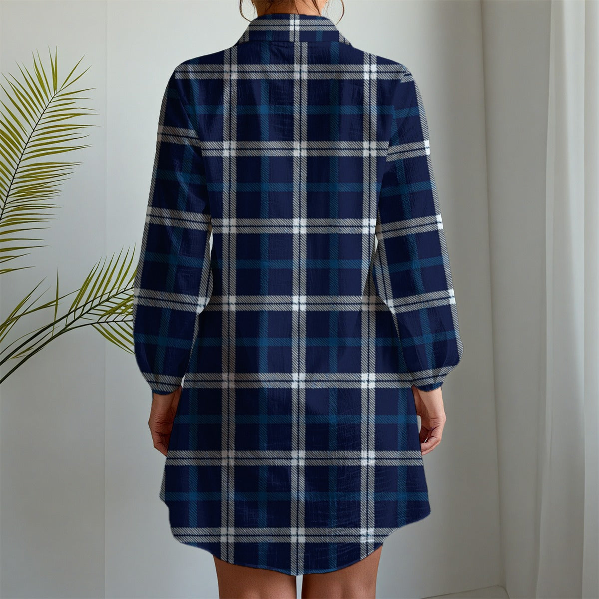 Penn State Tartan Plaid Nittany Lions Women's Long Sleeve Shirt Dress