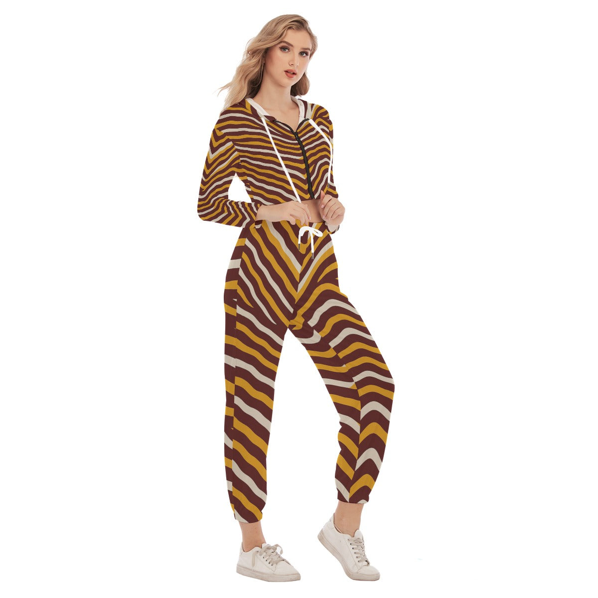 Washington Commanders Women's Crop Hoodie Sports Set