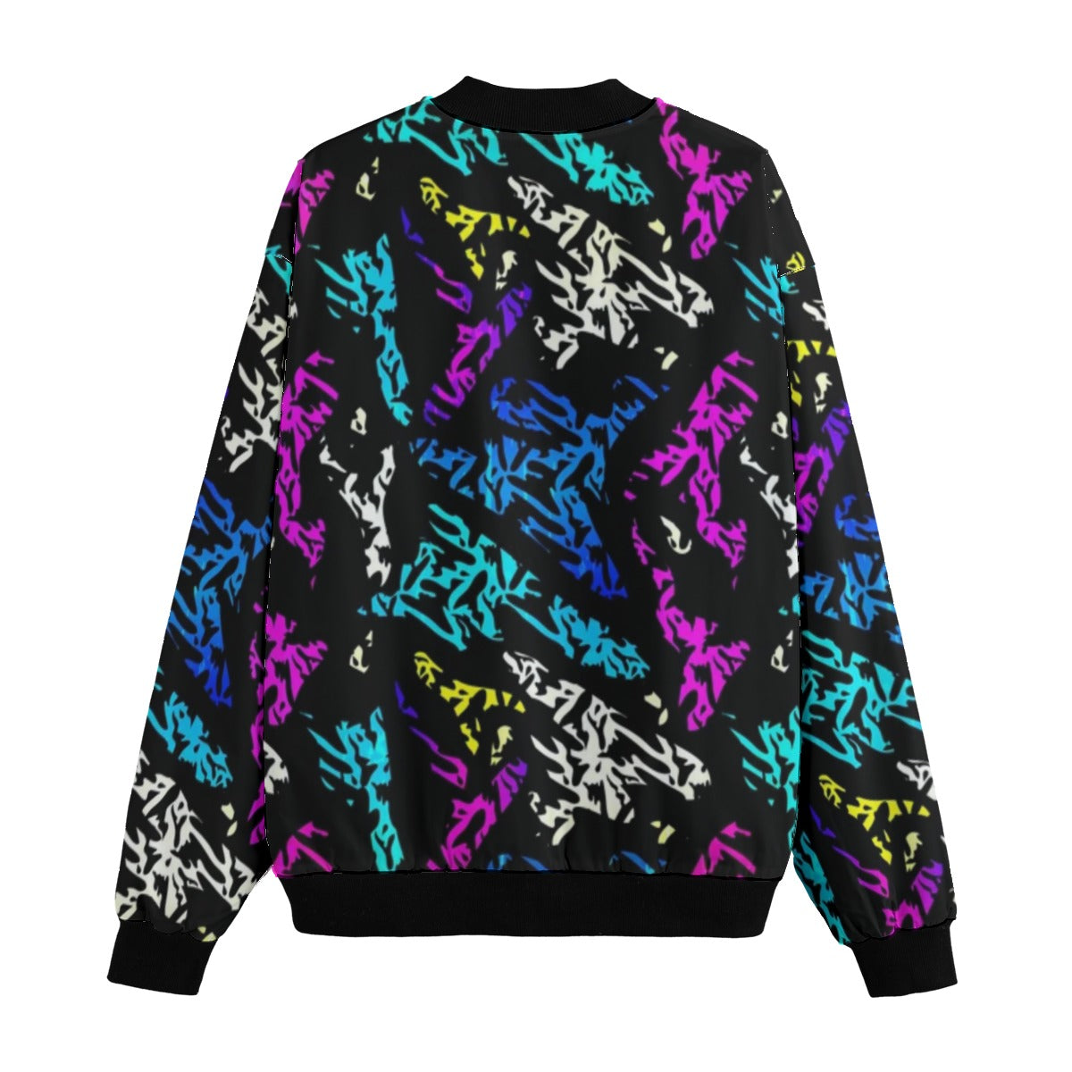 Graffiti Explosion Grunge Colored Fleece Bomber Jacket – Urban Streetwear Style