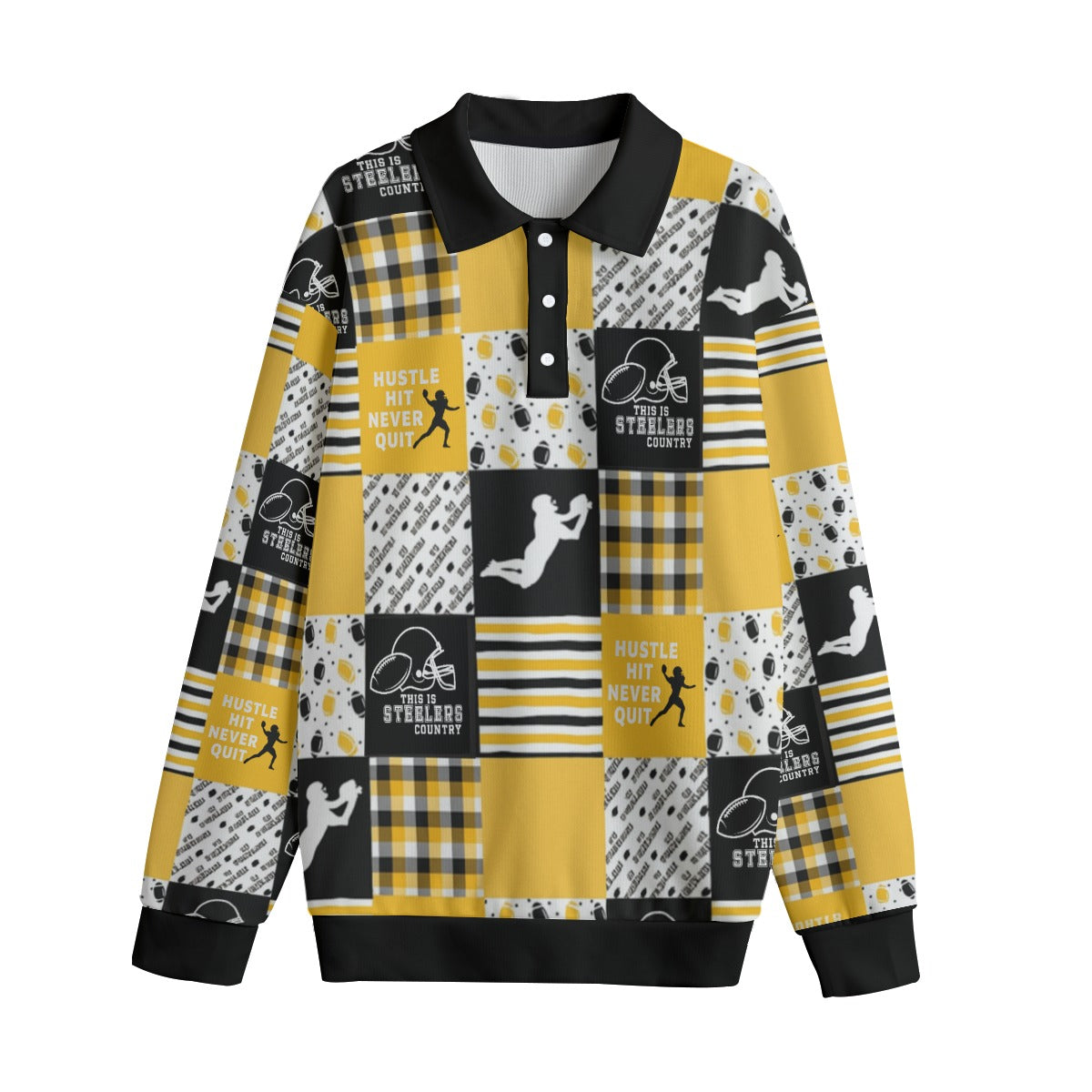 All-Over Print Unisex Lapel Collar Sweater