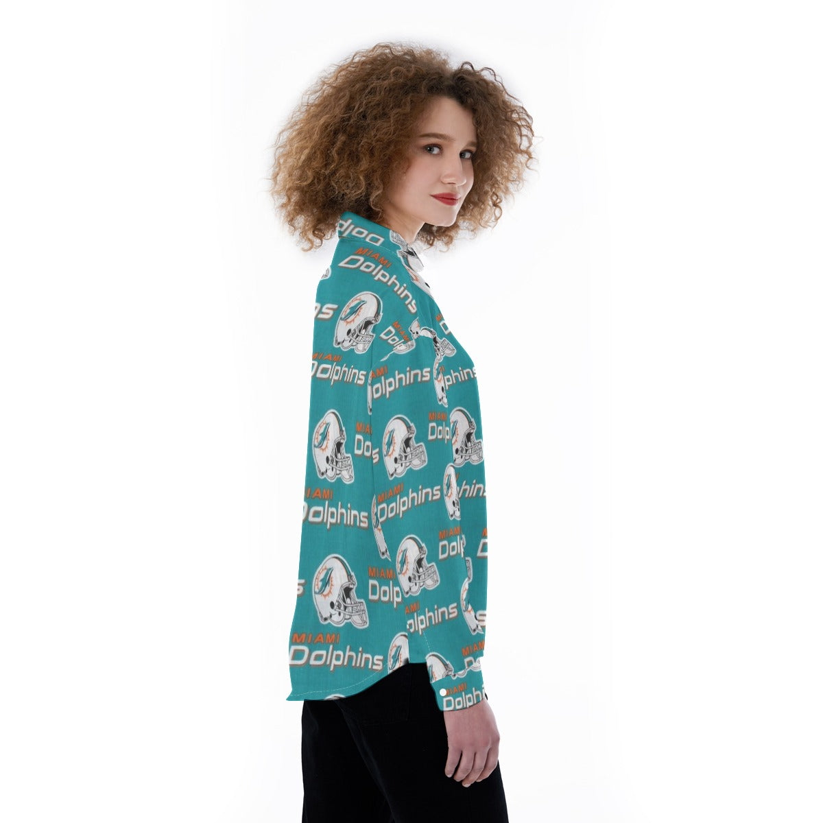 Miami Football Game Day All-Over Print Women's Satin Shirt