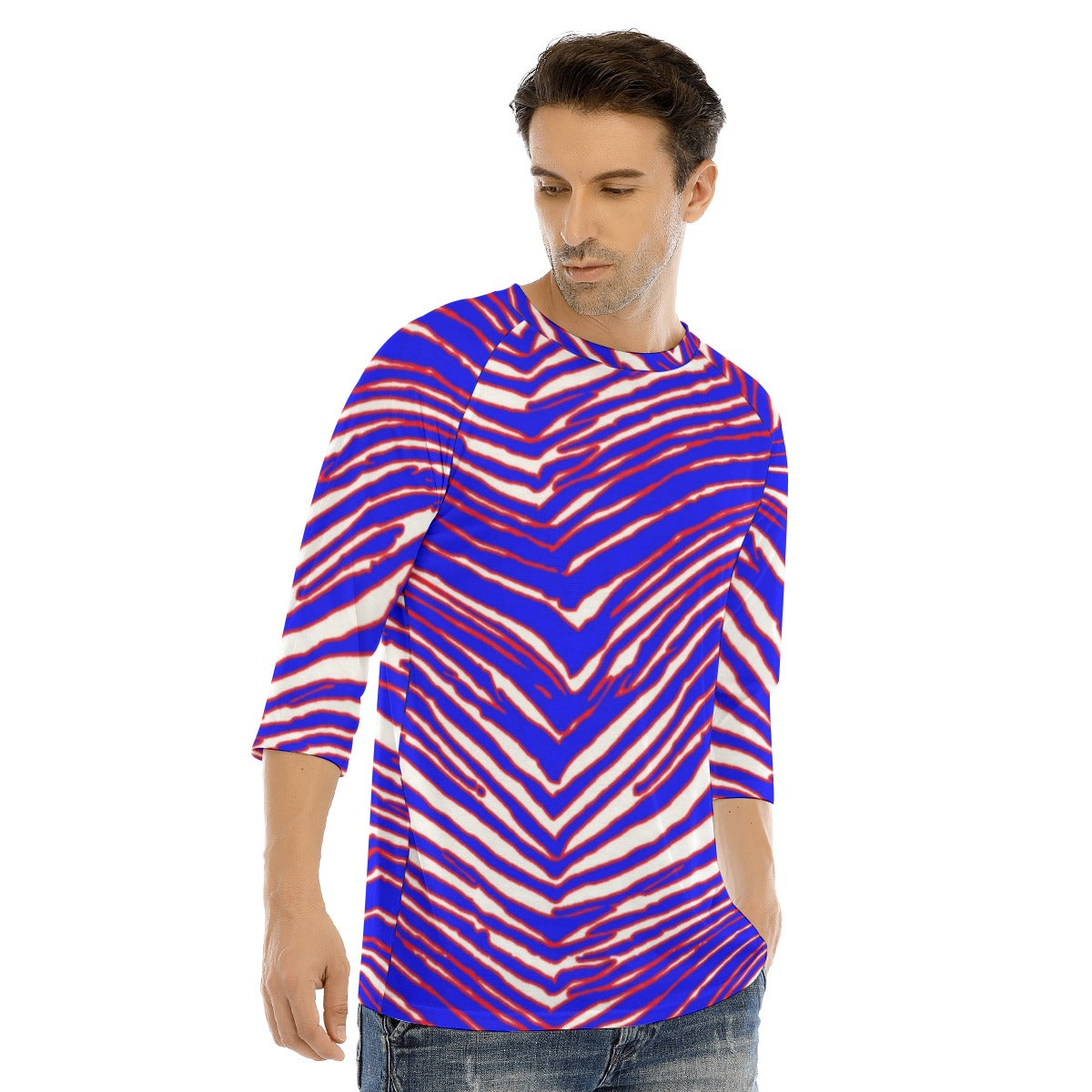Buffalo Bills Zubaz Men's O-neck Raglan Sleeve T-shirt
