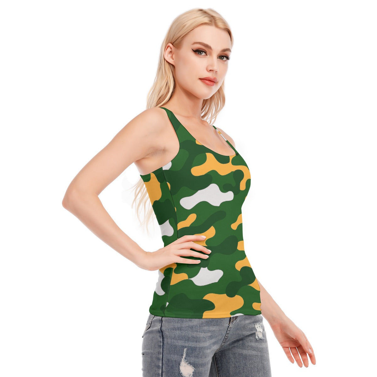 Green Bay Football Game Day All-Over Print Women's Racer Vest | 190GSM Cotton