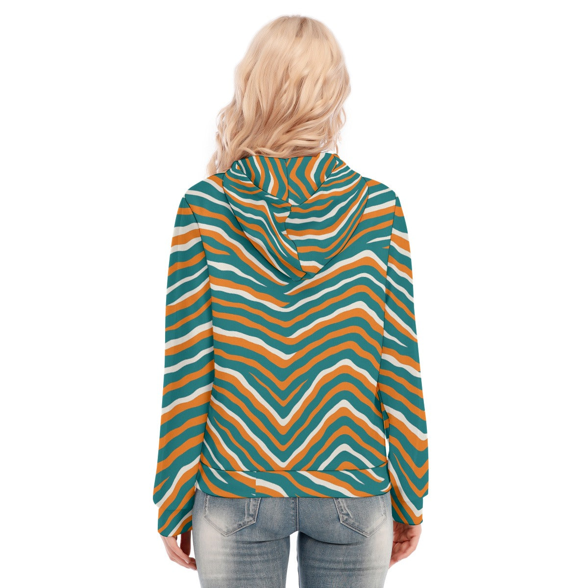 Miami Football Game Day All-Over Print Women's Hoodie With Zipper
