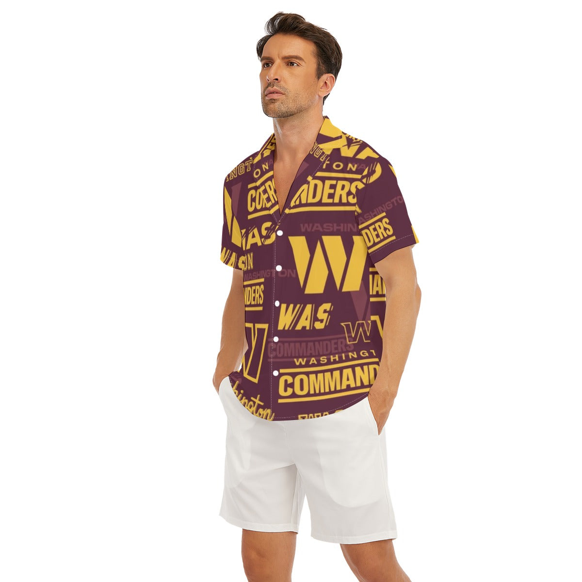 Washington Commanders Men's Deep V-neck Short Sleeve T-shirt