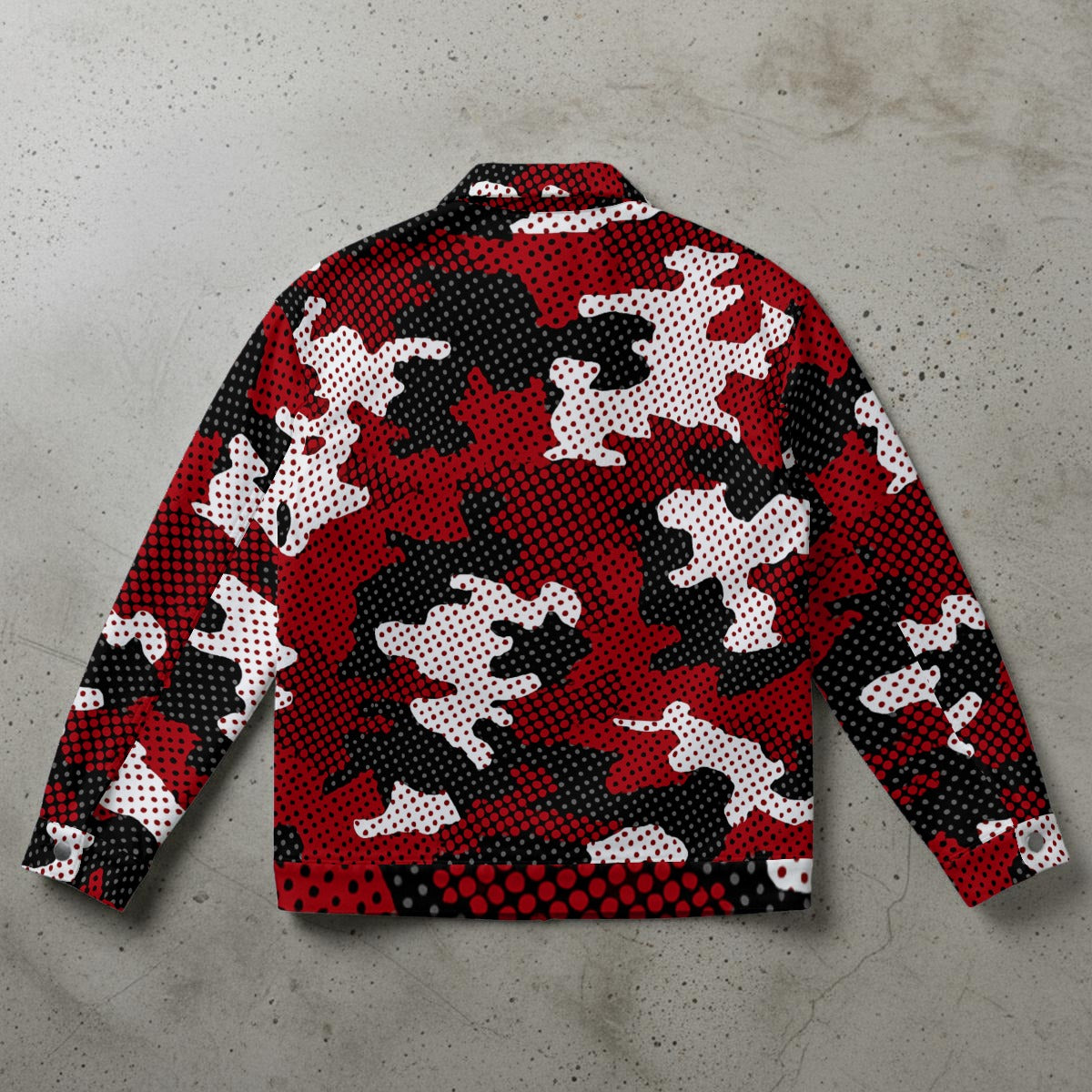 Urban Legend Wisconsin Red White Camo Unisex Collared Jacket