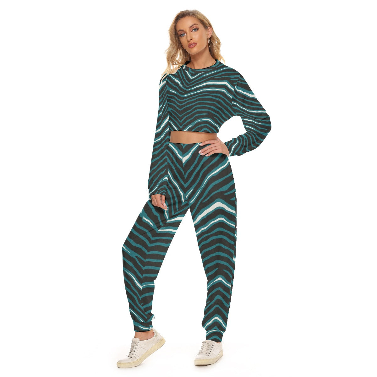 Philadelphia Football Game Day All-Over Print Women's Crop Sweatshirt Suit