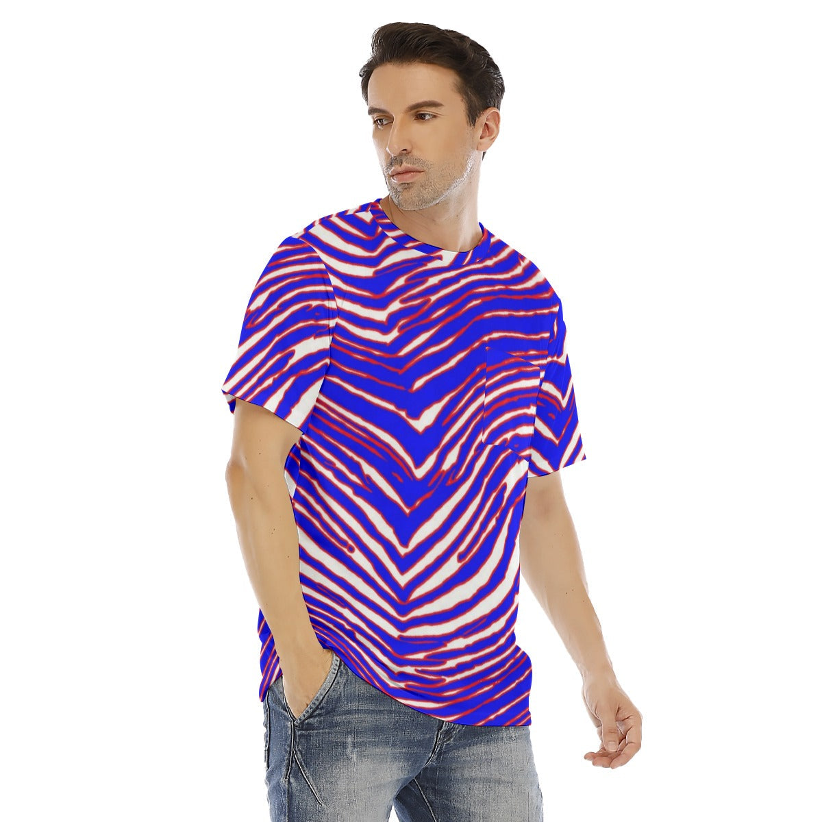 Buffalo Bills Zubaz Men's Short Sleeve T-shirt With Chest Pocket