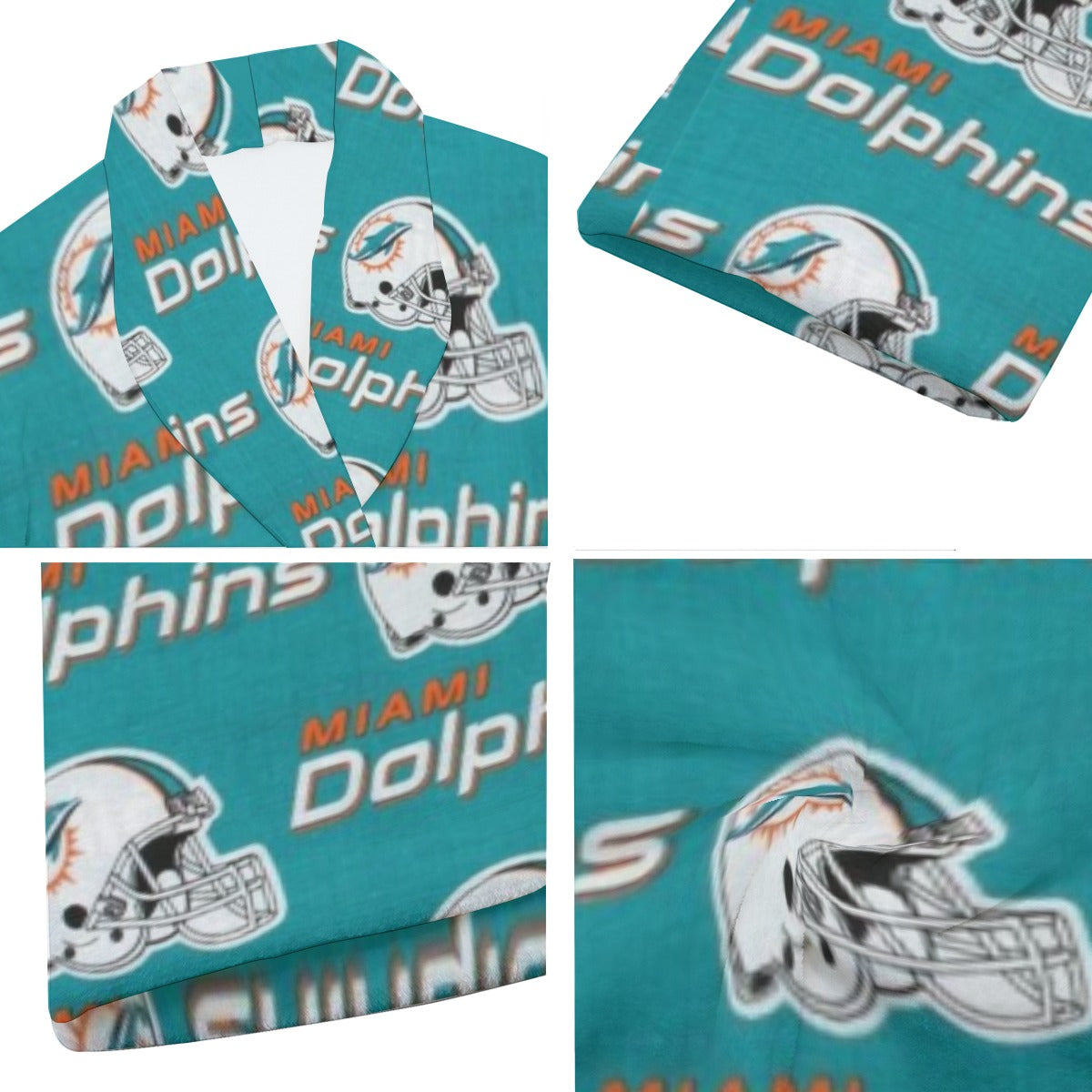 Miami Football Game Day All-Over Print Men's Borg Fleece Robe