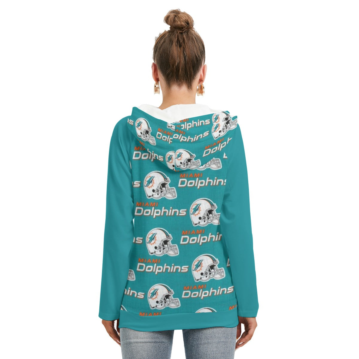 Miami Football Game Day All-Over Print Women's Hoodie With Double Hood