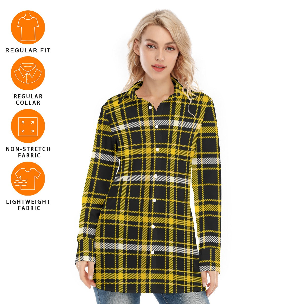 Missouri Tartan Plaid Tigers Women's Long Shirt