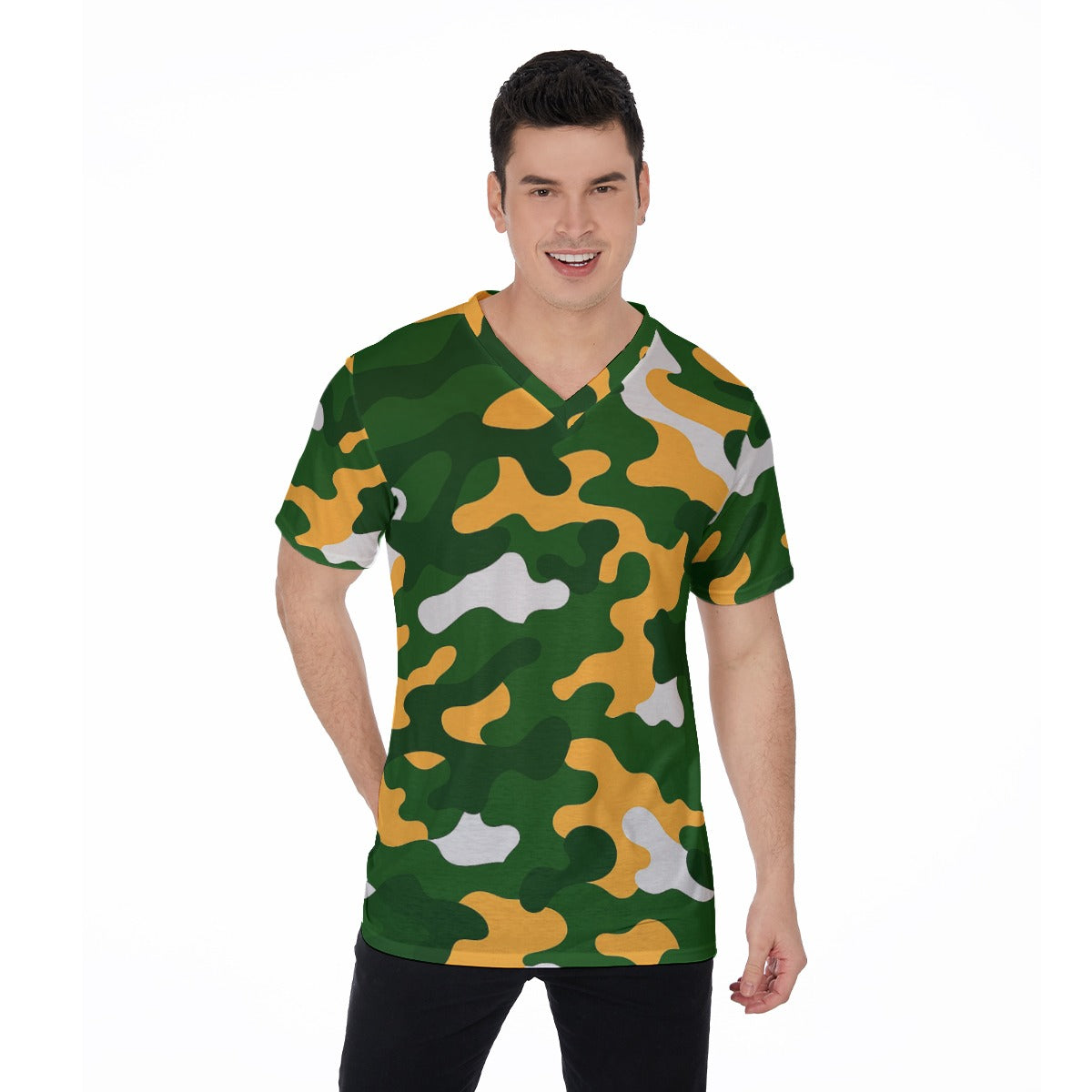 Green Bay Football Game Day All-Over Print V-Neck T-Shirt