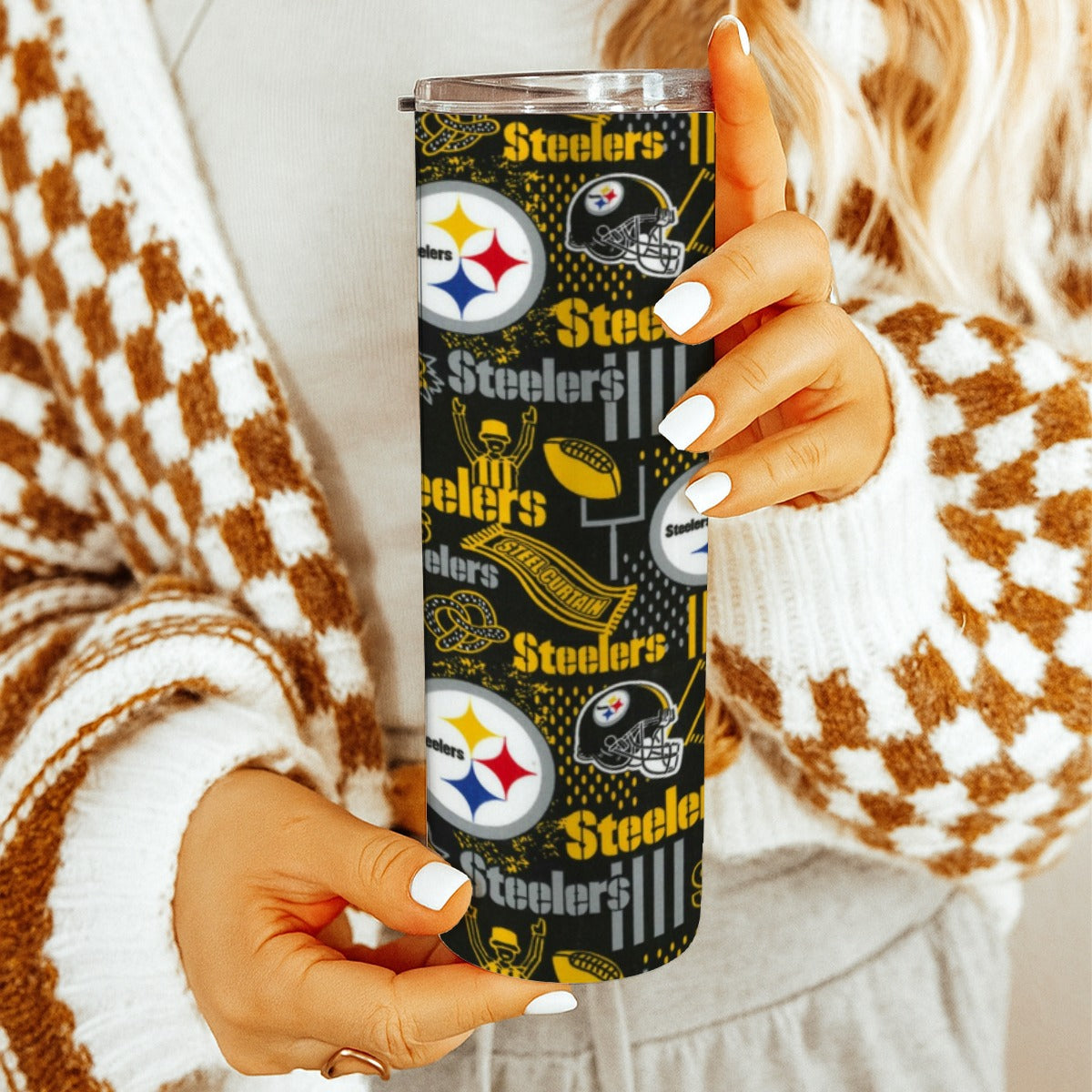 Pittsburgh Steelers Skinny Tumbler Stainless Steel with Lids 20OZ