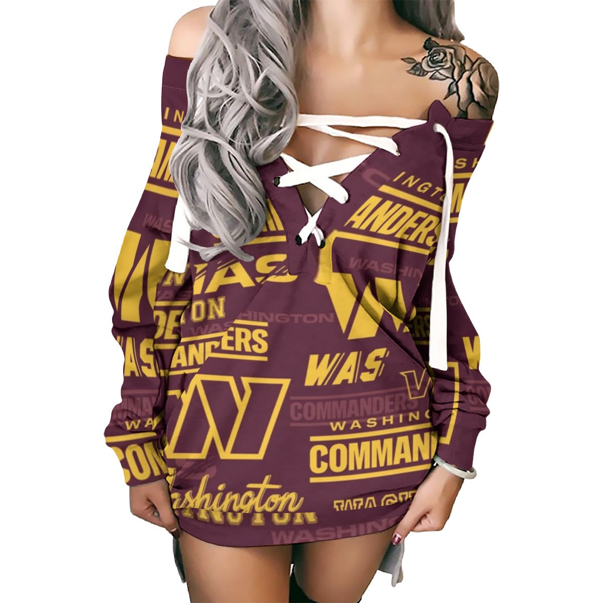 Washington Commanders Women's Lace-Up Sweatshirt