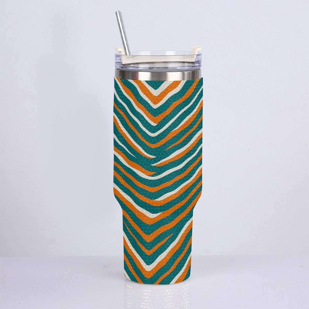 Miami Football Game Day 40oz Diamond Cup With Stainless Steel Straw