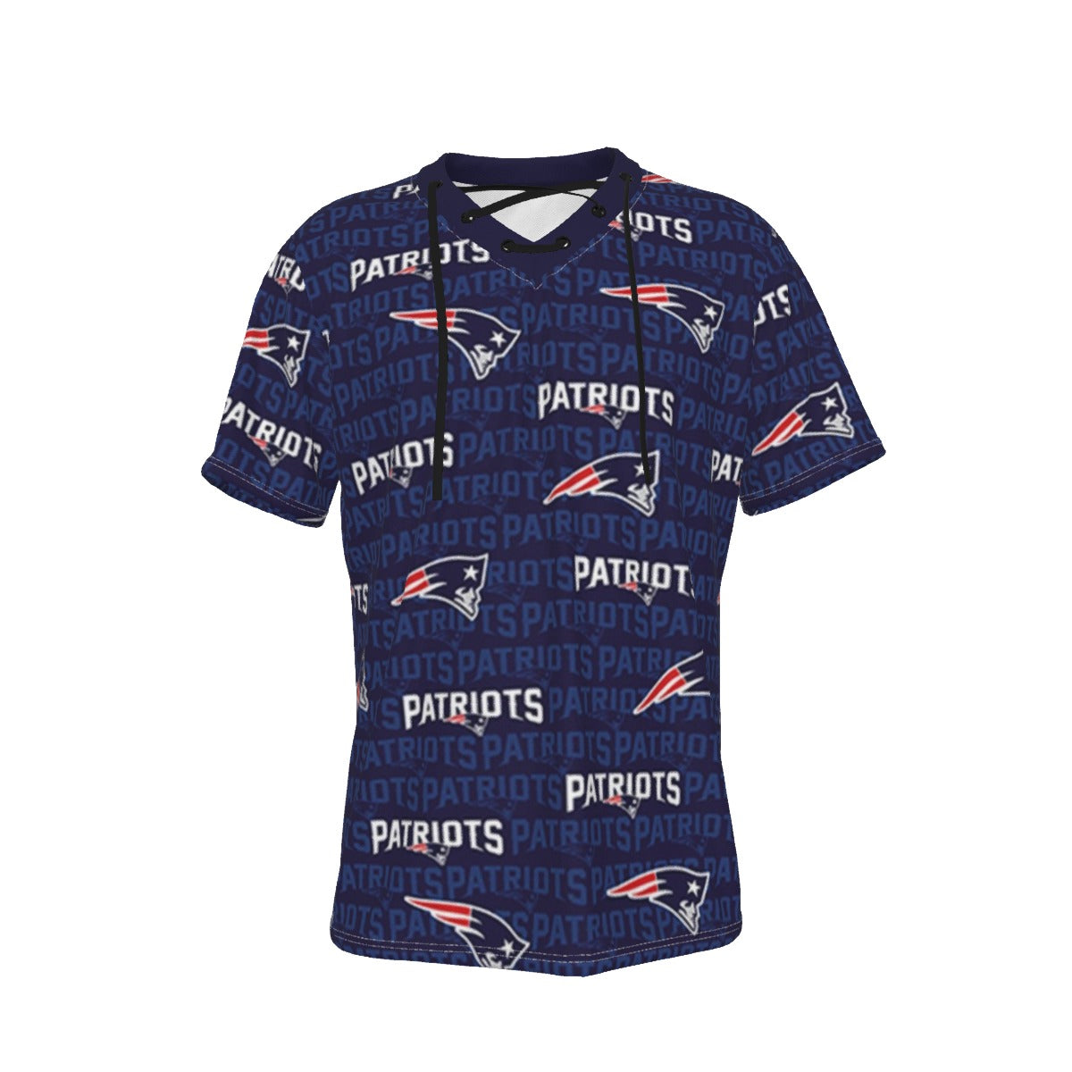 New England Football Game Day All-Over Print Men's Short Sleeve T-shirt with Neckline Tie