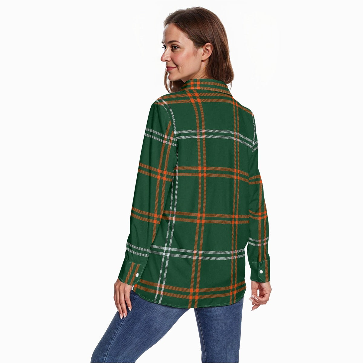 Miami Tartan Plaid Hurricanes Women's Long Sleeve Shirt