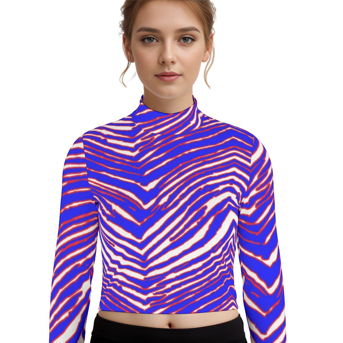 Eco-Friendly Buffalo Bills Zubaz Women's Turtleneck T-shirt With Long Sleeve