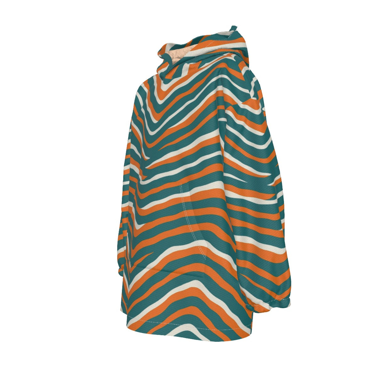Miami Football Game Day All-Over Print Kid's Sherpa Fleece Hoodie Blanket