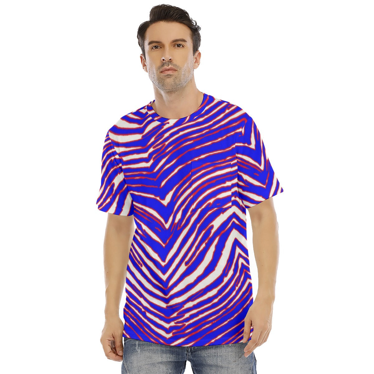 Buffalo Bills Zubaz Men's Short Sleeve T-shirt With Chest Pocket