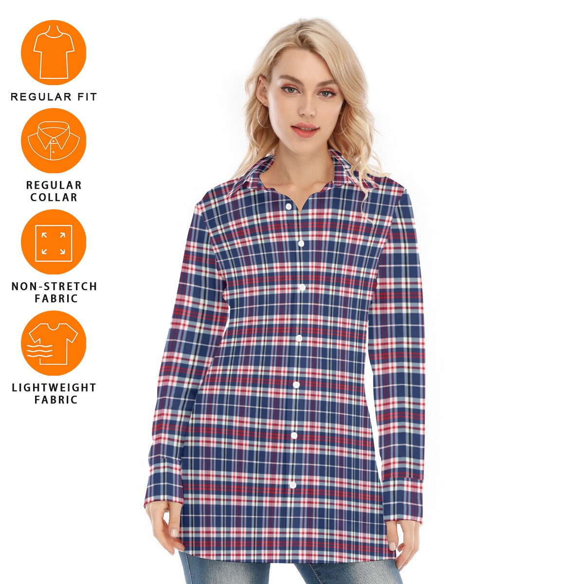 Mississippi Tartan Plaid Ole Miss Rebels Women's Long Shirt