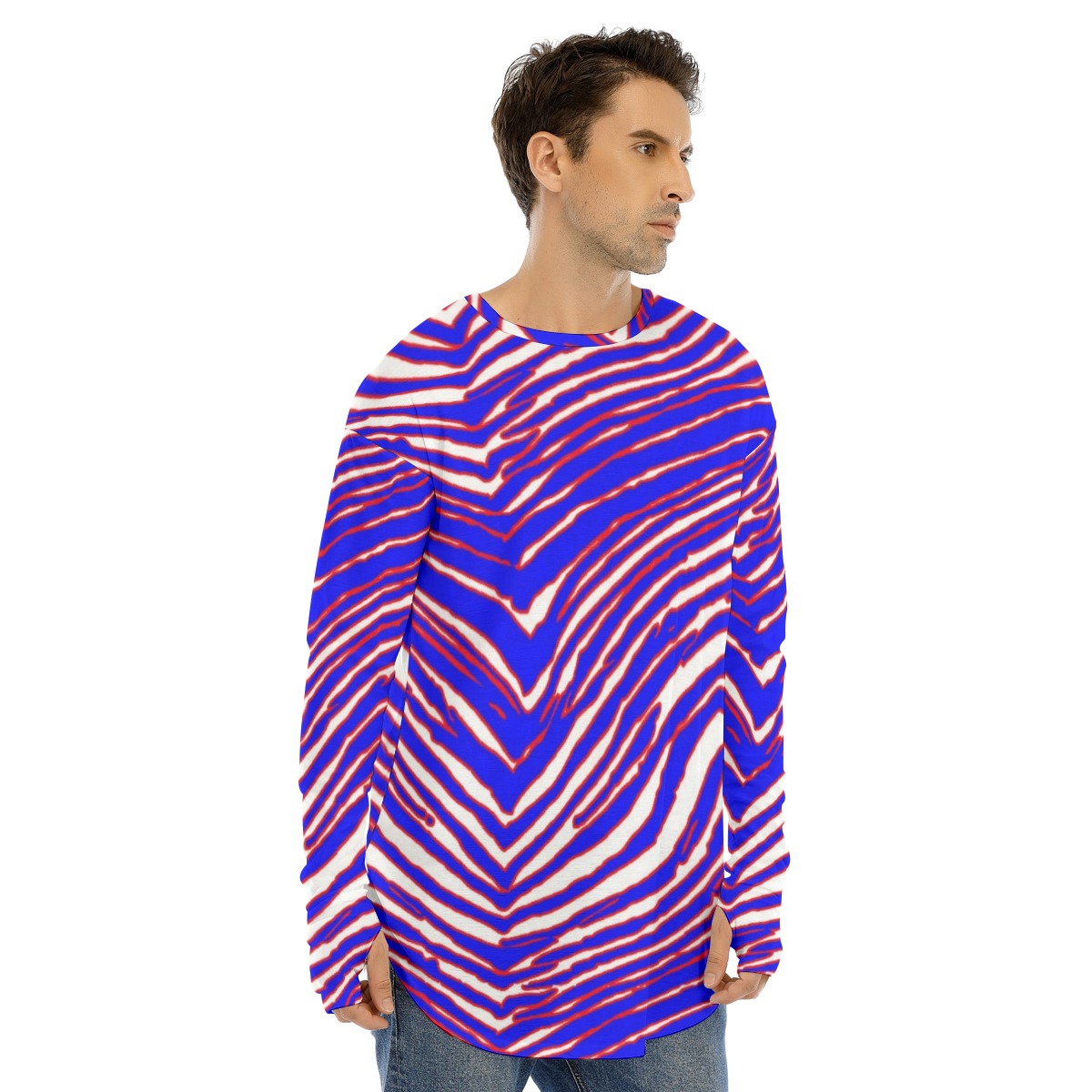 Buffalo Bills Zubaz Men's Fingerless Long Sleeve T-shirt